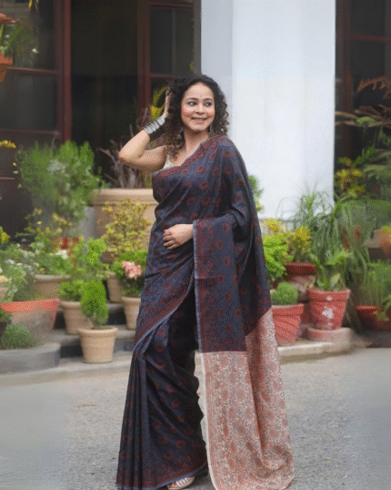 Black Color Going Fast Soft Banarasi Silk Saree with Classy Bloue Piece - Navshtri Family