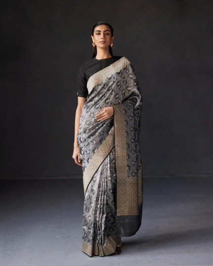 Black Color Latest Arrival Soft Banarasi Silk Saree with Classy Bloue Piece - Navshtri Family