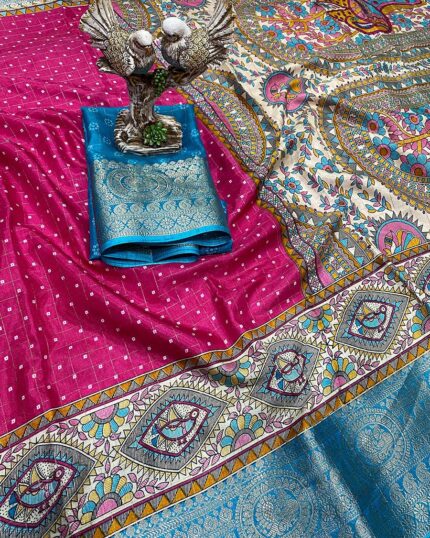 Pink Color Latest Design Dola Silk Saree with Blouse Piece - Navshtri Family