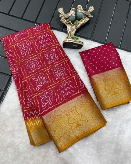 Pink Color New Collection Dola Silk Saree with Blouse Piece - Navshtri Family