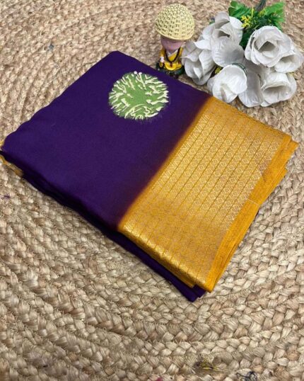 Purple Color Latest Collection Dola Silk Saree with Blouse Piece - Navshtri Family