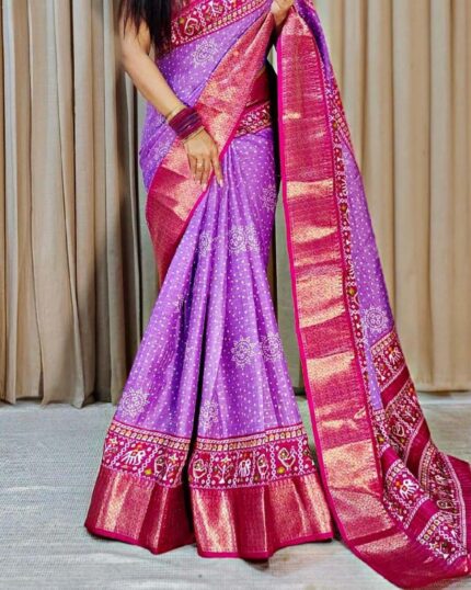 Purple Color New Design Dola Silk Saree with Blouse Piece - Navshtri Family