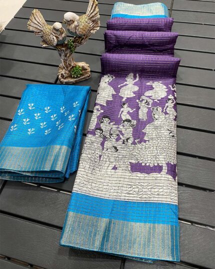 Purple Color New Design Dola Silk Saree with Blouse Piece - Navshtri Family