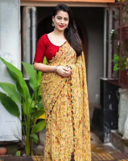 Rust Color New Design Dola Silk Saree with Blouse Piece - Navshtri Family